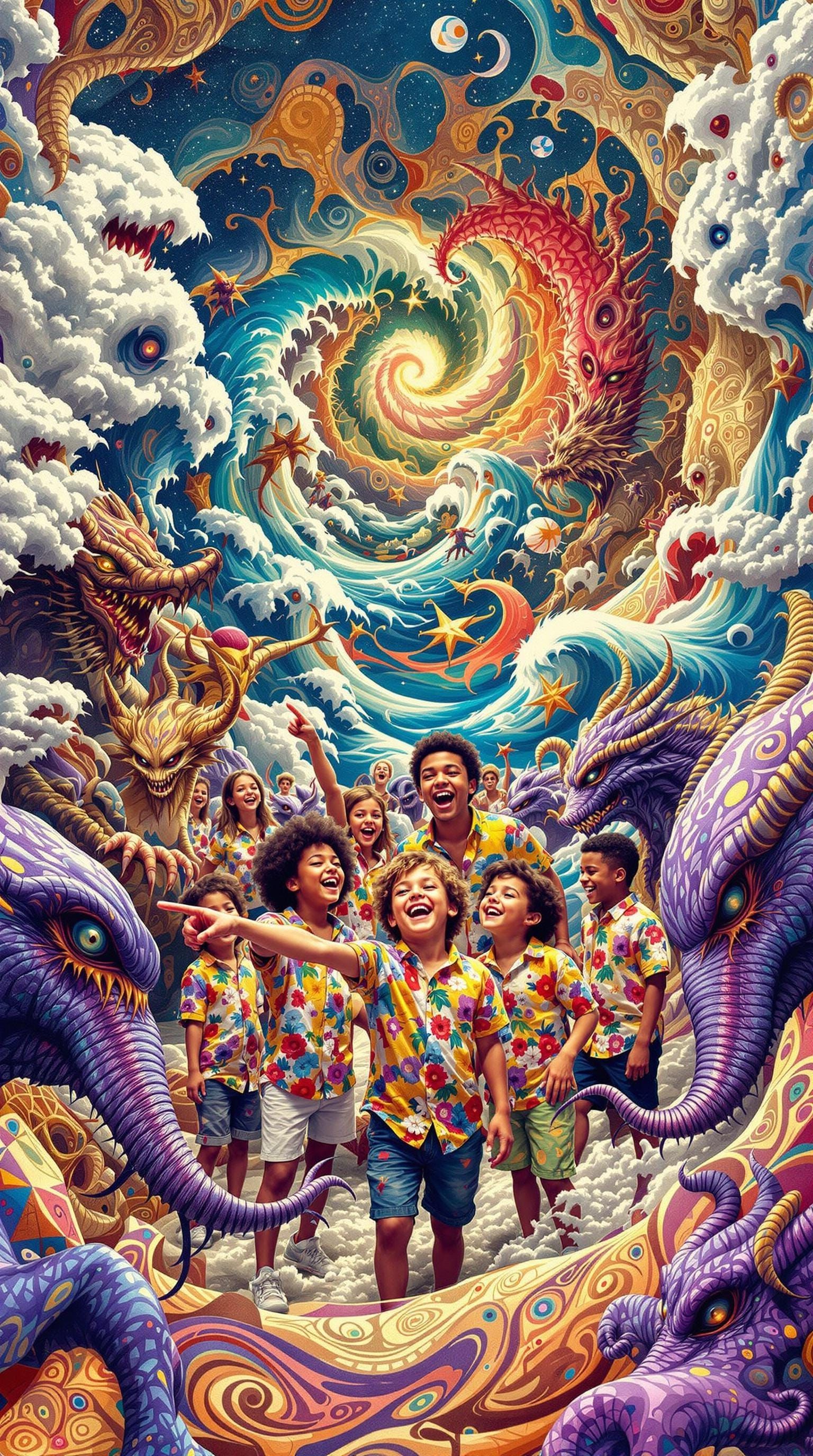 Fractal Waves and Laughing Children with Confused Demons