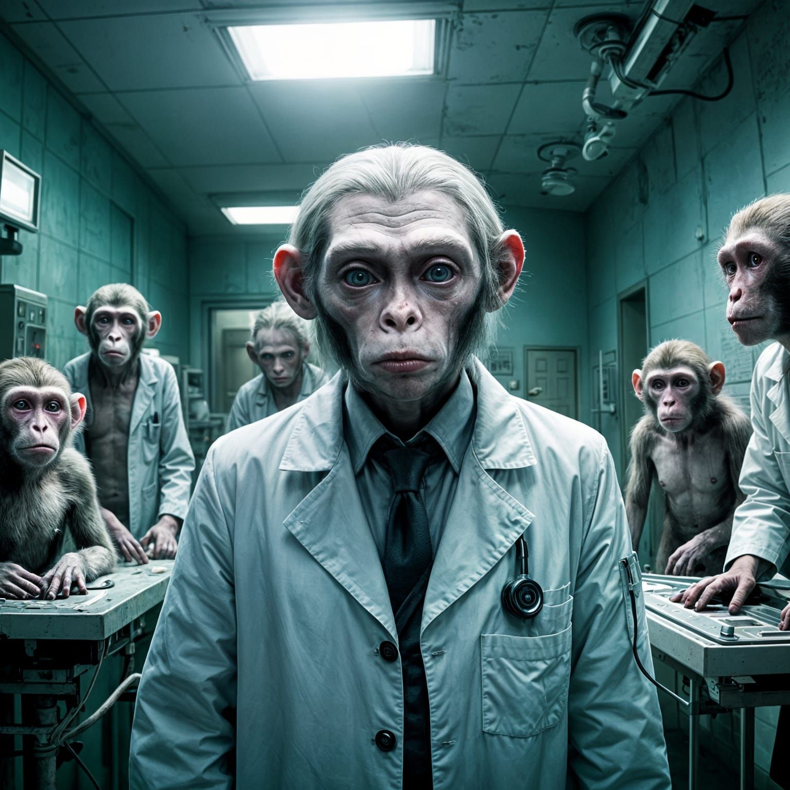 Albino Monkeys Oversee Deranged Patients in an Insane Asylum