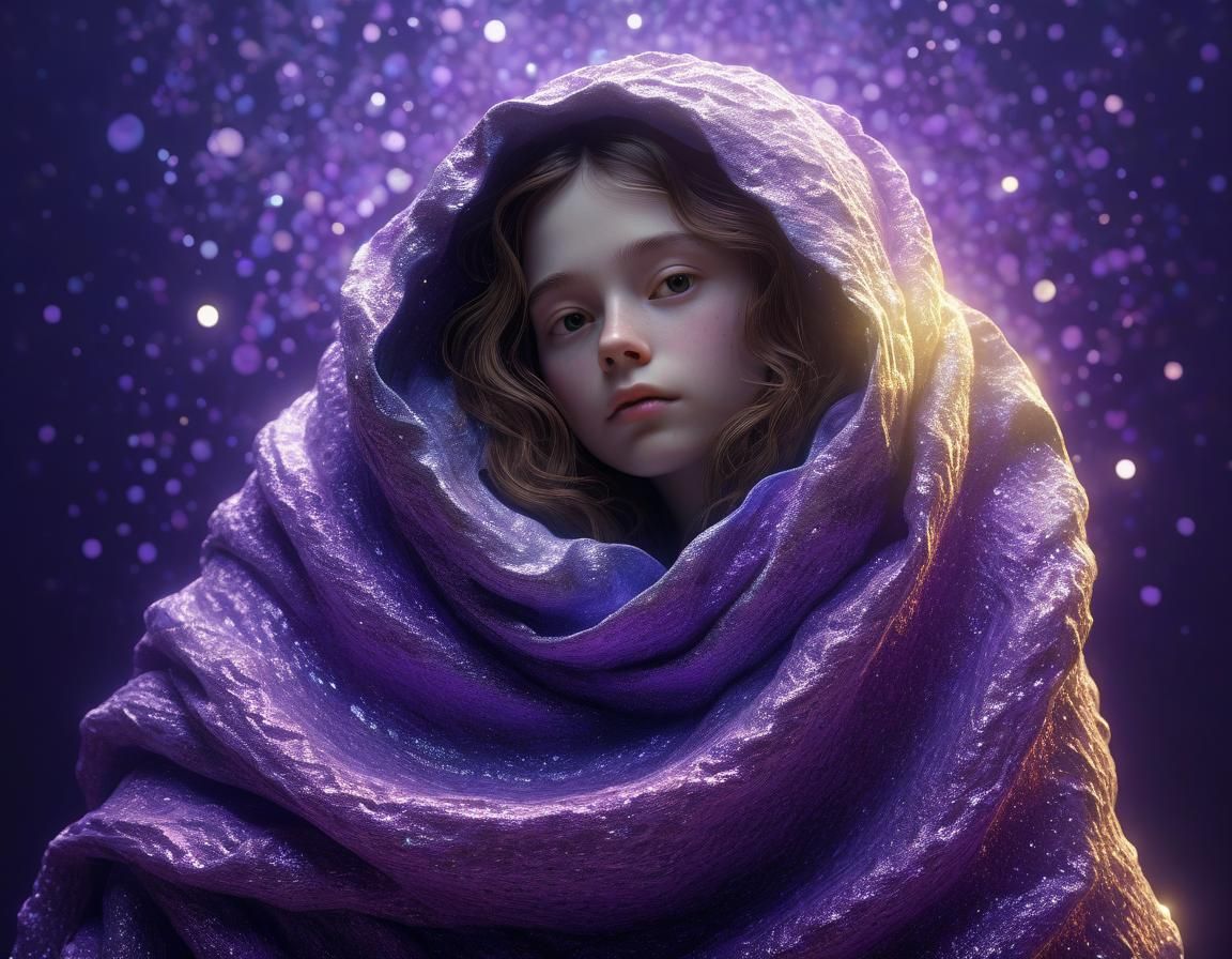 Hedgehog in Blanket: Ethereal Abstract Art