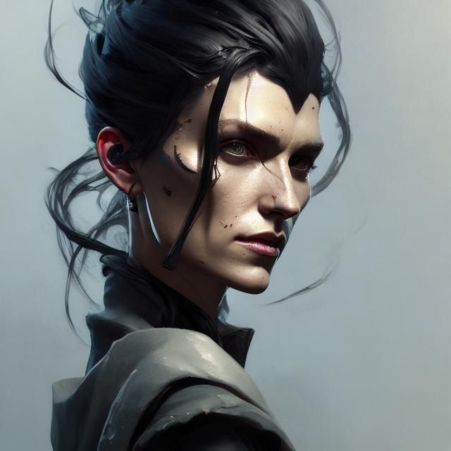 Hyperdetailed Portrait of Girl with Dragon Tattoo