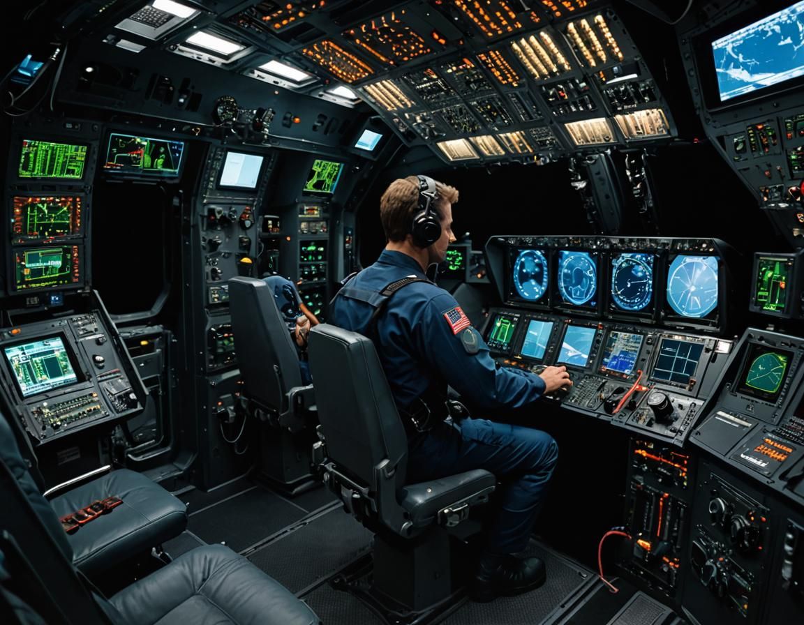 High-Tech Weapons Console on Spaceship