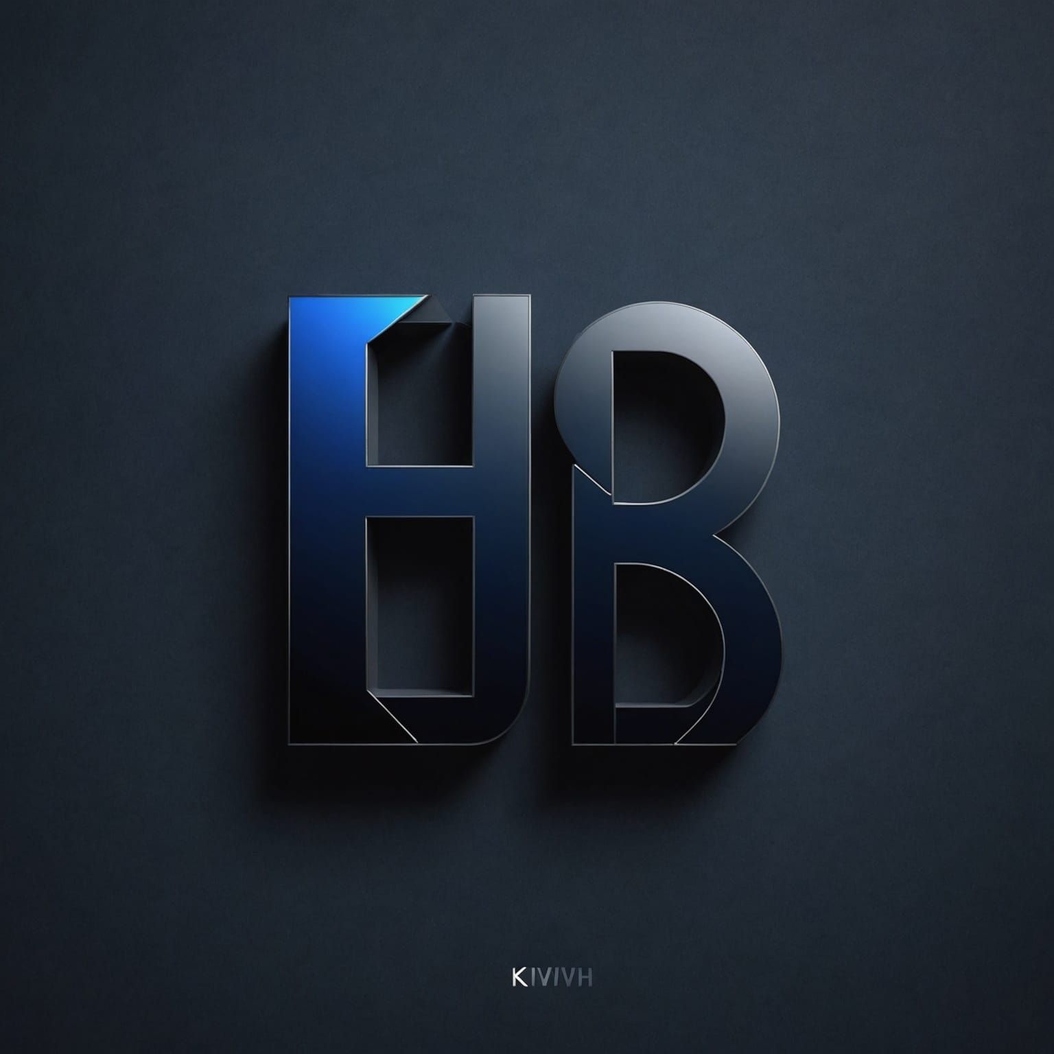 Modern 3D Logo Design with Metallic Blue Letters