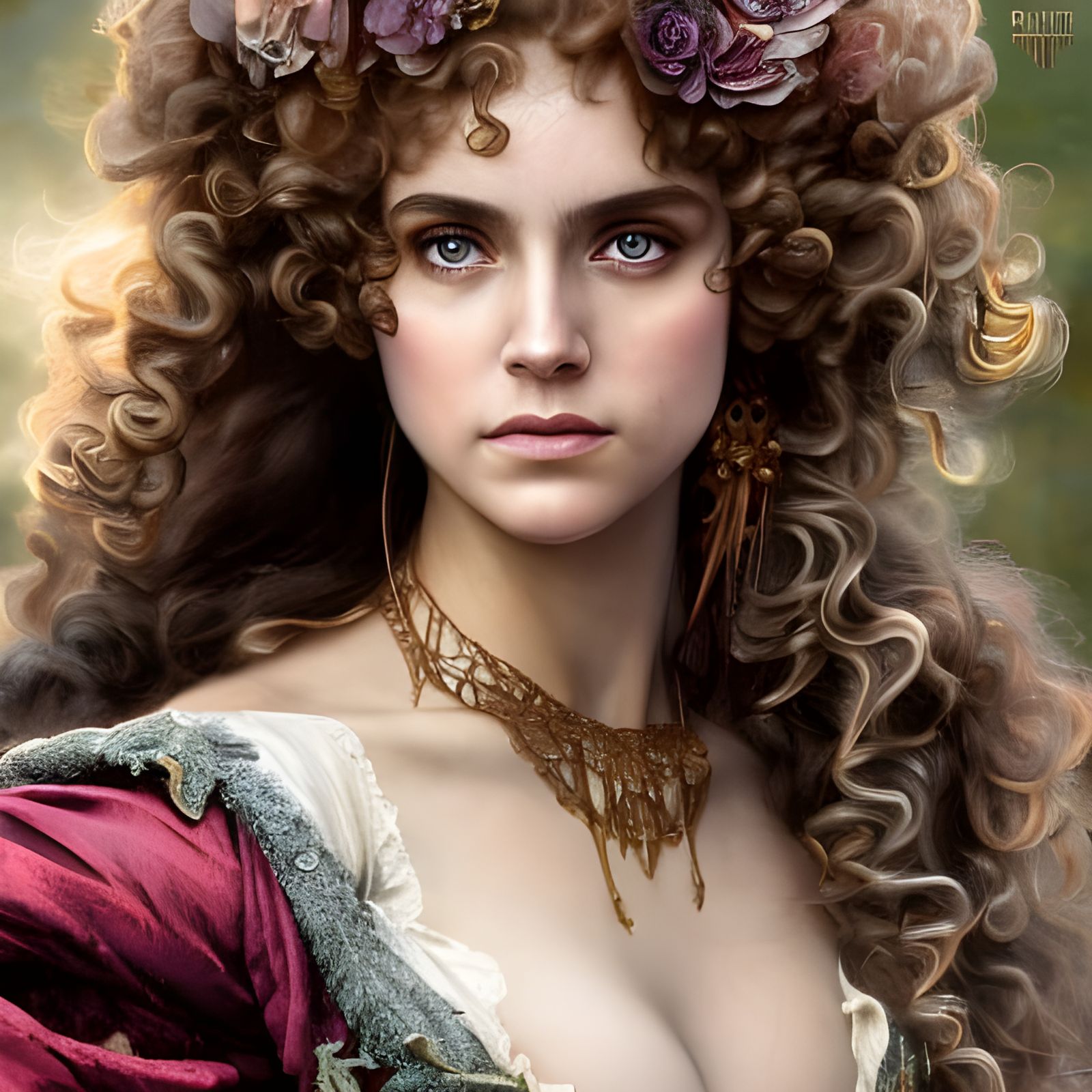 Mud-Covered Woman: A Rococo-Inspired Portrait