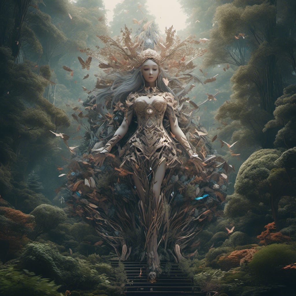 Mechanical Forest God Encountered by Angel