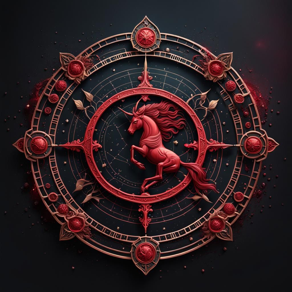 Sagittarius Logo in Dark Feminine Style