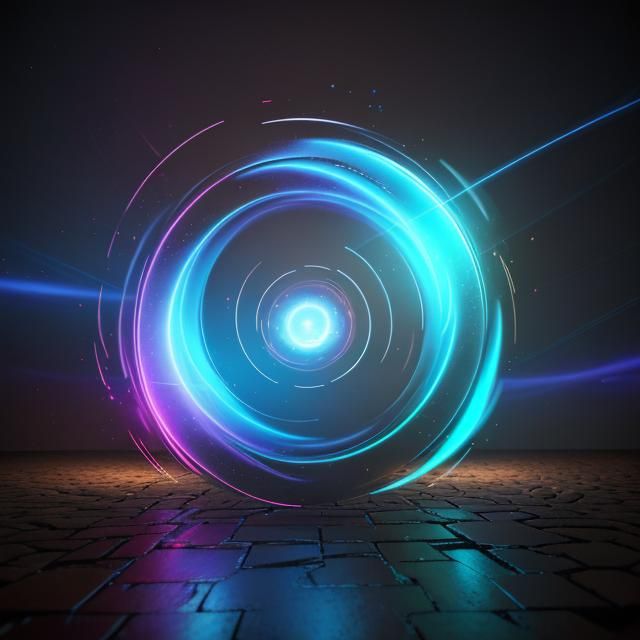 Energy Vortex Portal in Brick Wall, Hyperrealistic Digital A...