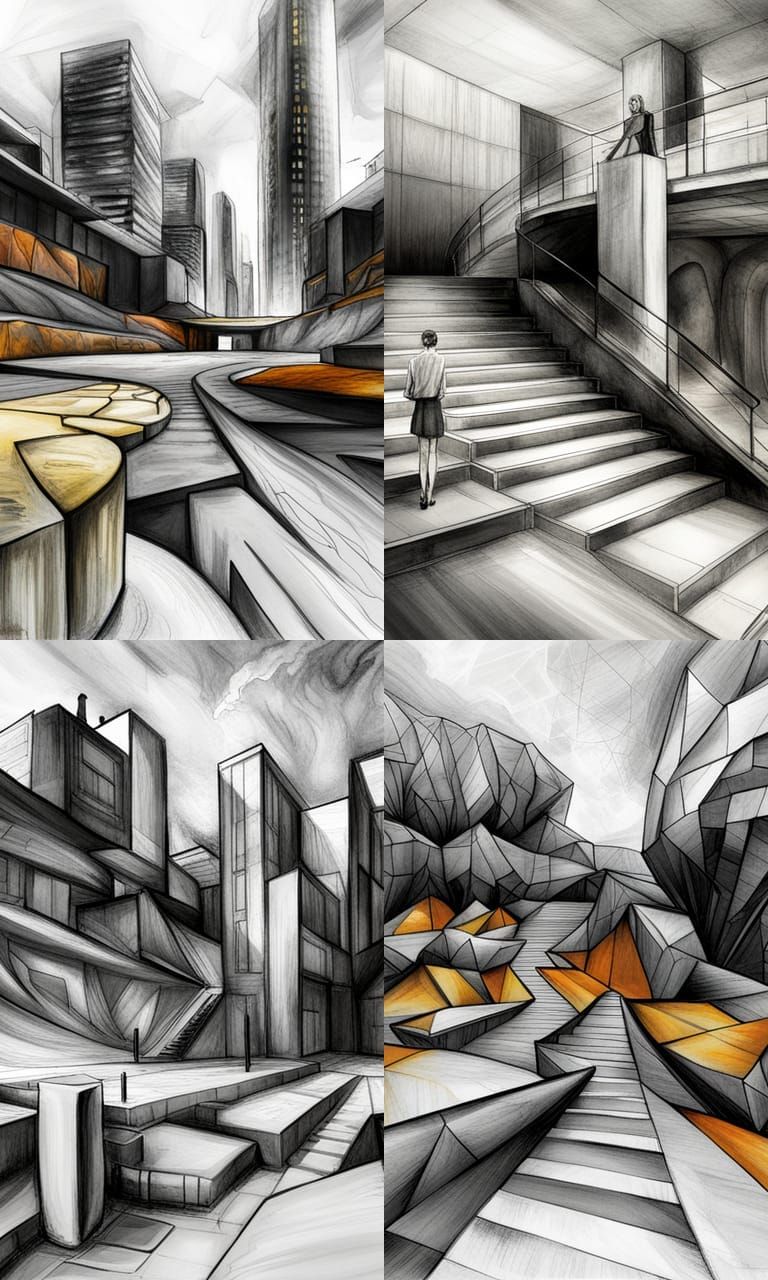 Mysterious Divine Charcoal Drawing in Underground Comix Styl...