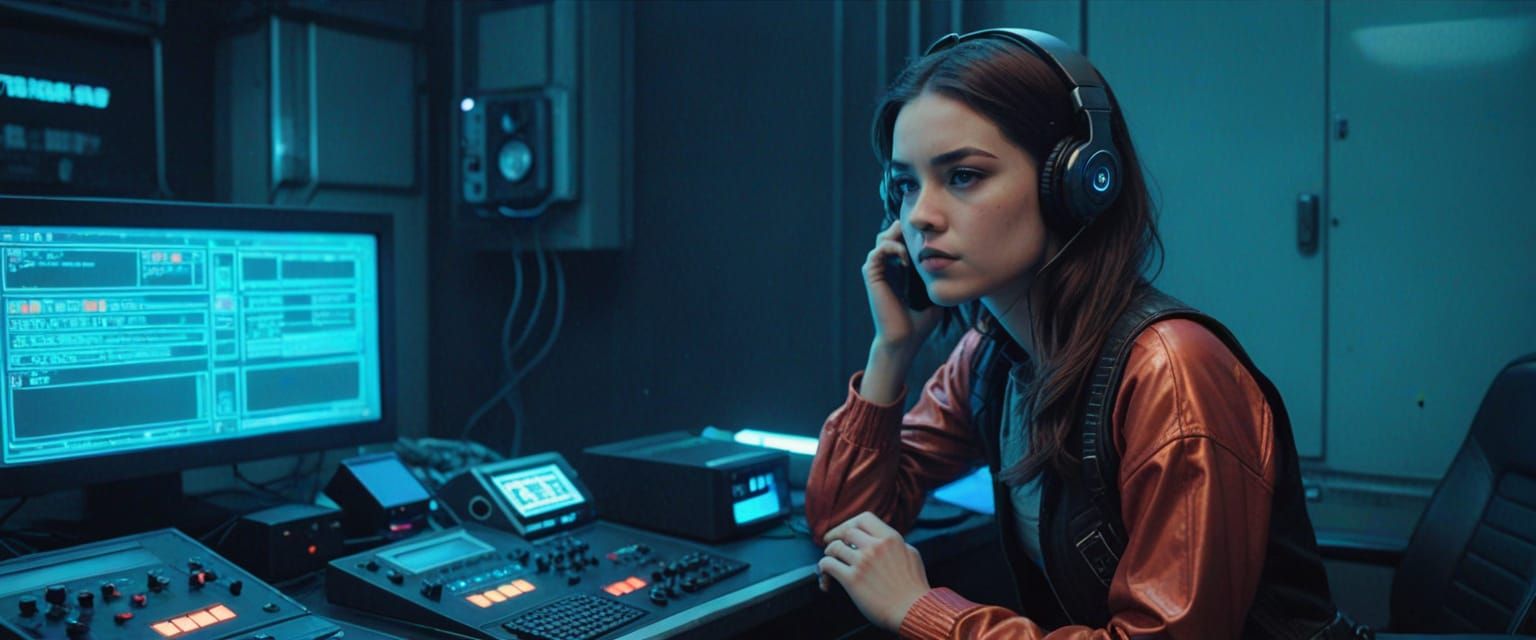 Glamorous Cyberpunk Goddess in Retro Futurism