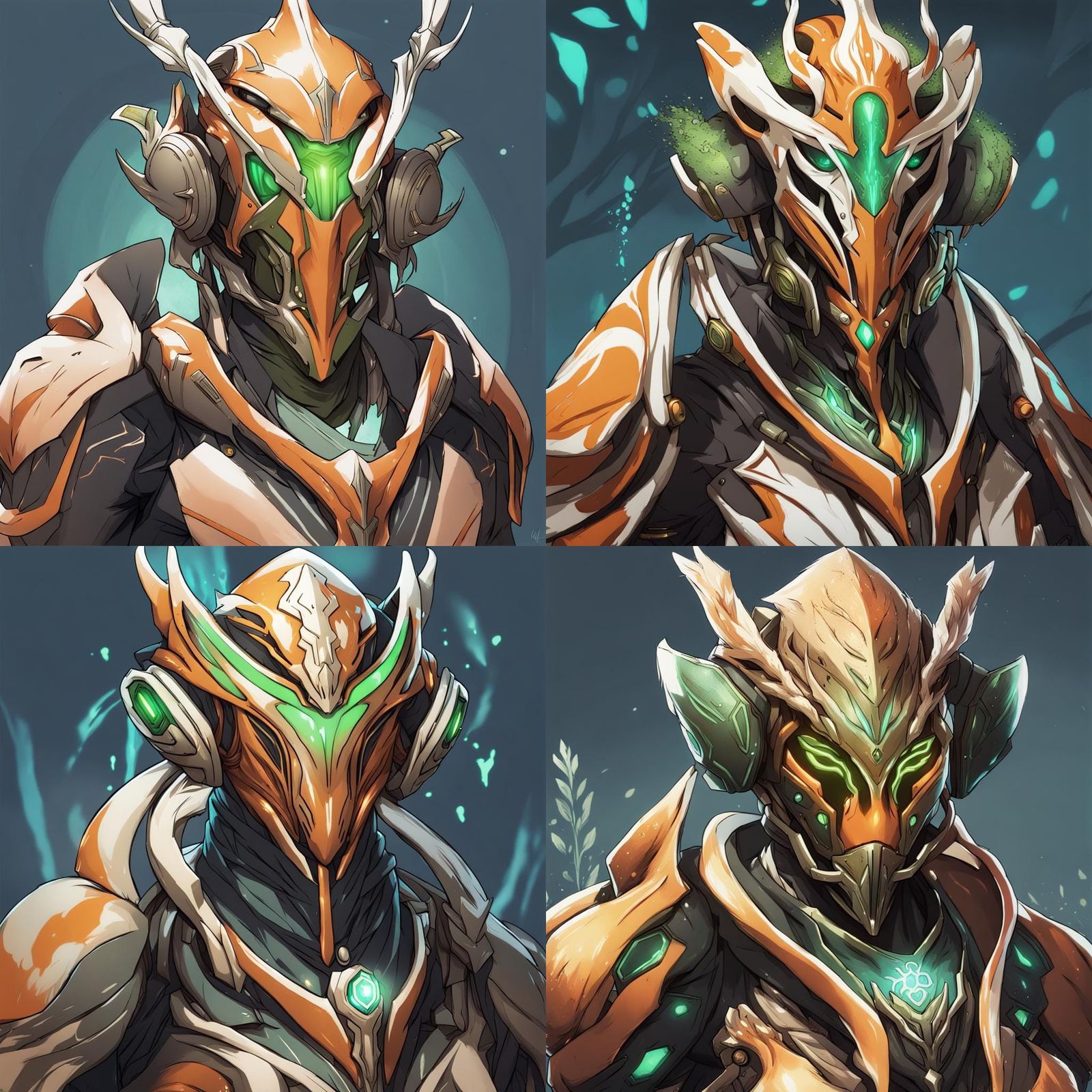 Warforged Druid with Mask in Anime Style