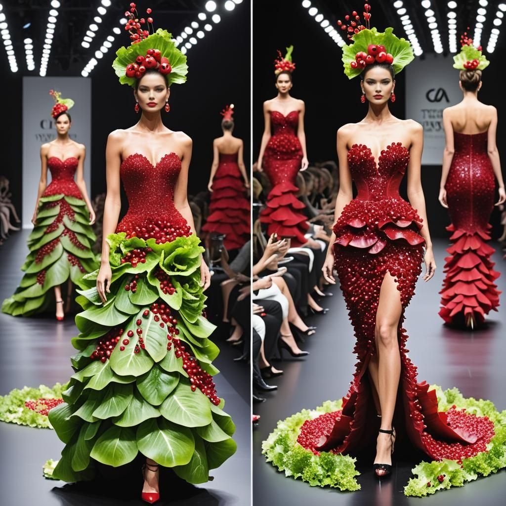Edible Haute Couture: A Runway of Fruits and Vegetables