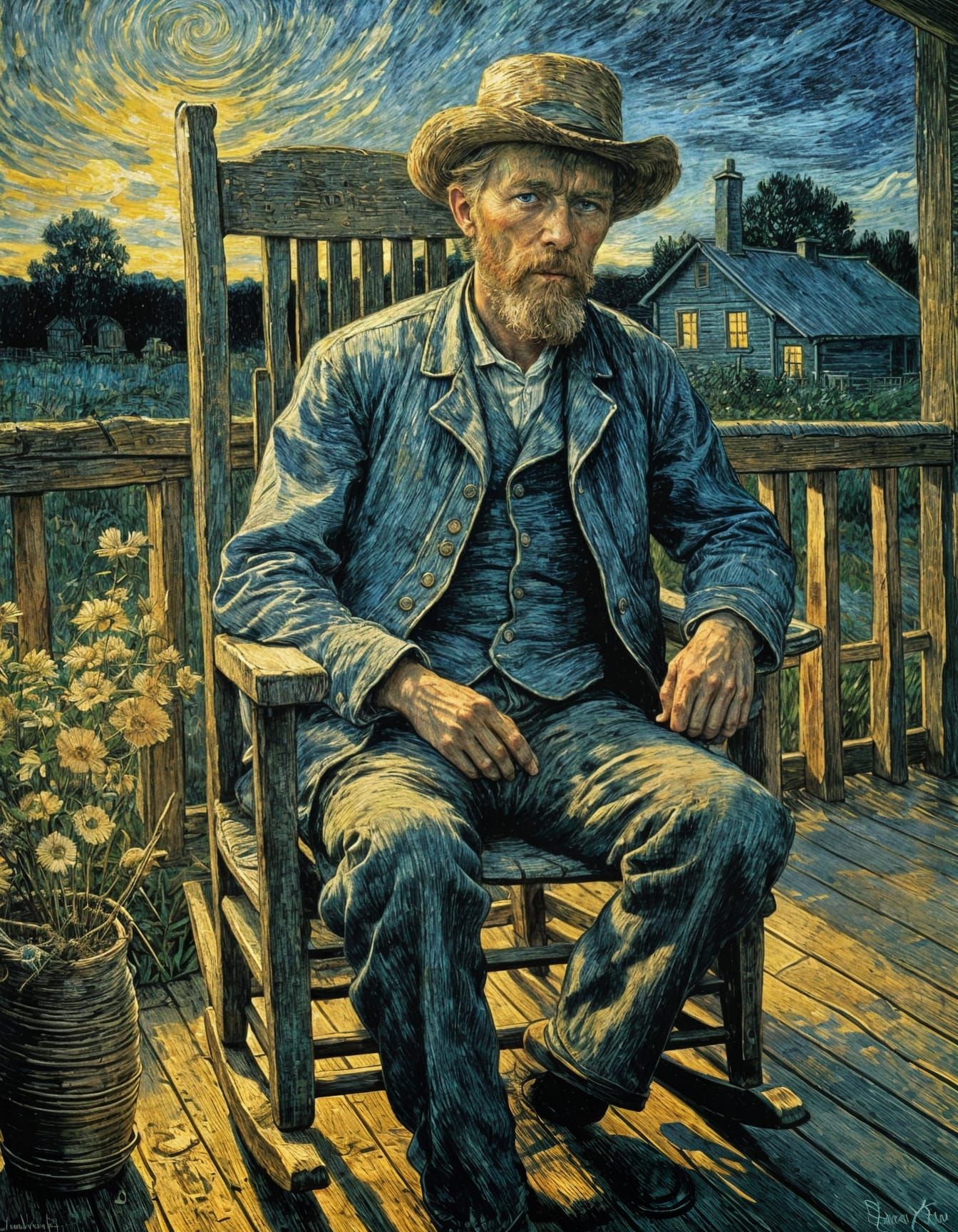 A man in a straw hat