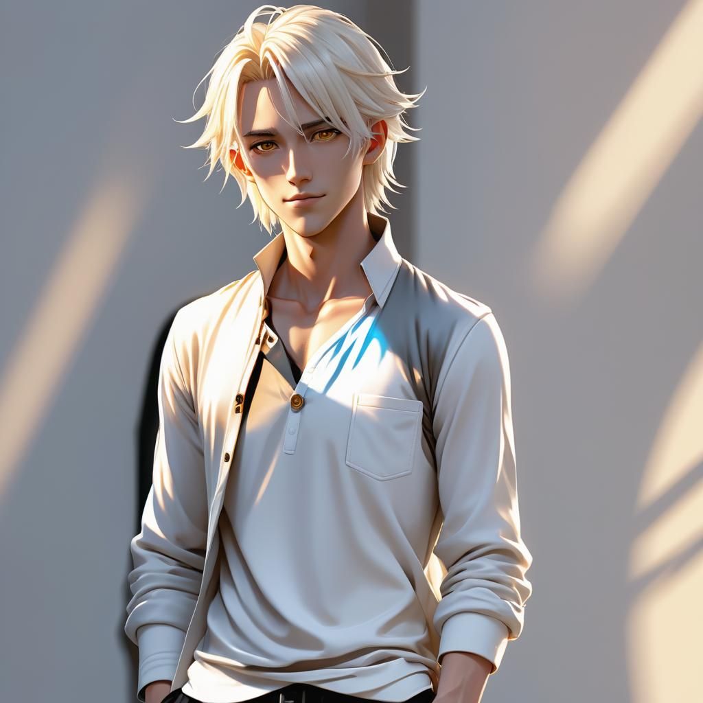 Anime Draco Malfoy Portrait in Golden Hour Lighting