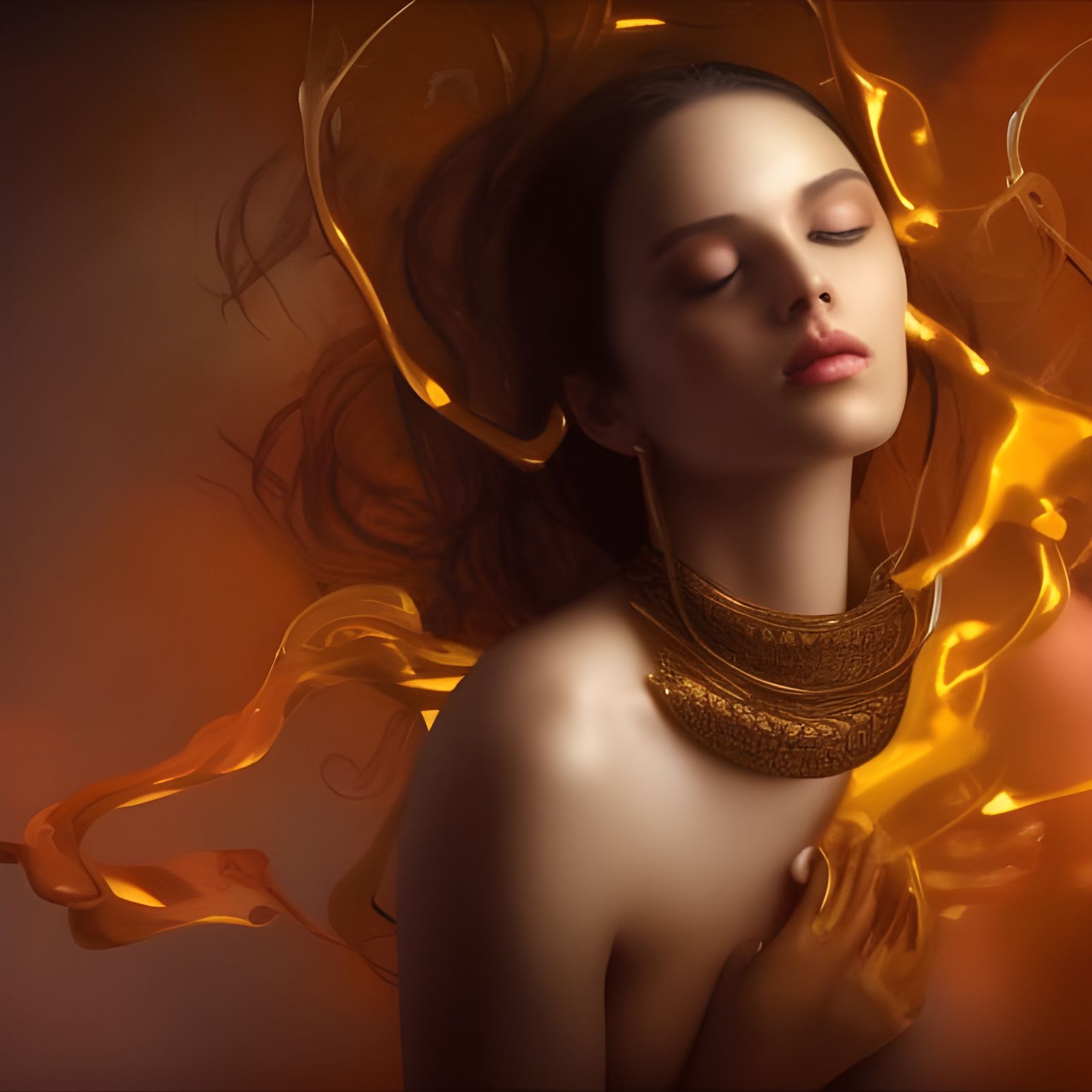 Woman Melts in Pot of Gold: Fantasy Art