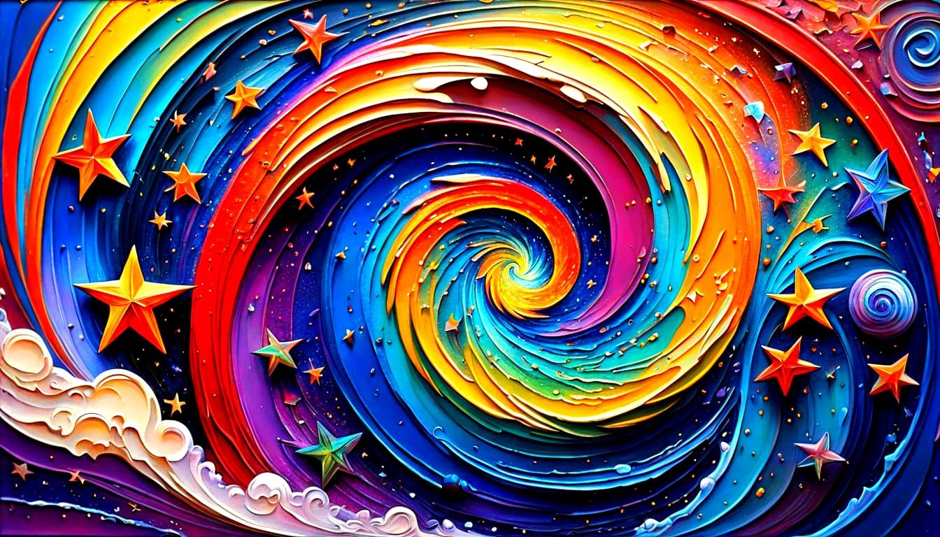 Vibrant Cosmic Vortex: A Kaleidoscope of Stars