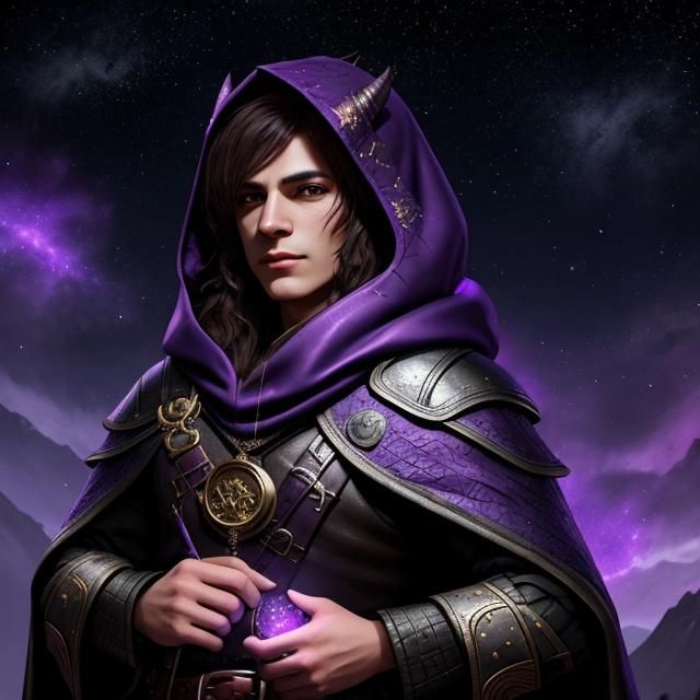 Dragonborn with Constellation Cloak Fantasy Art