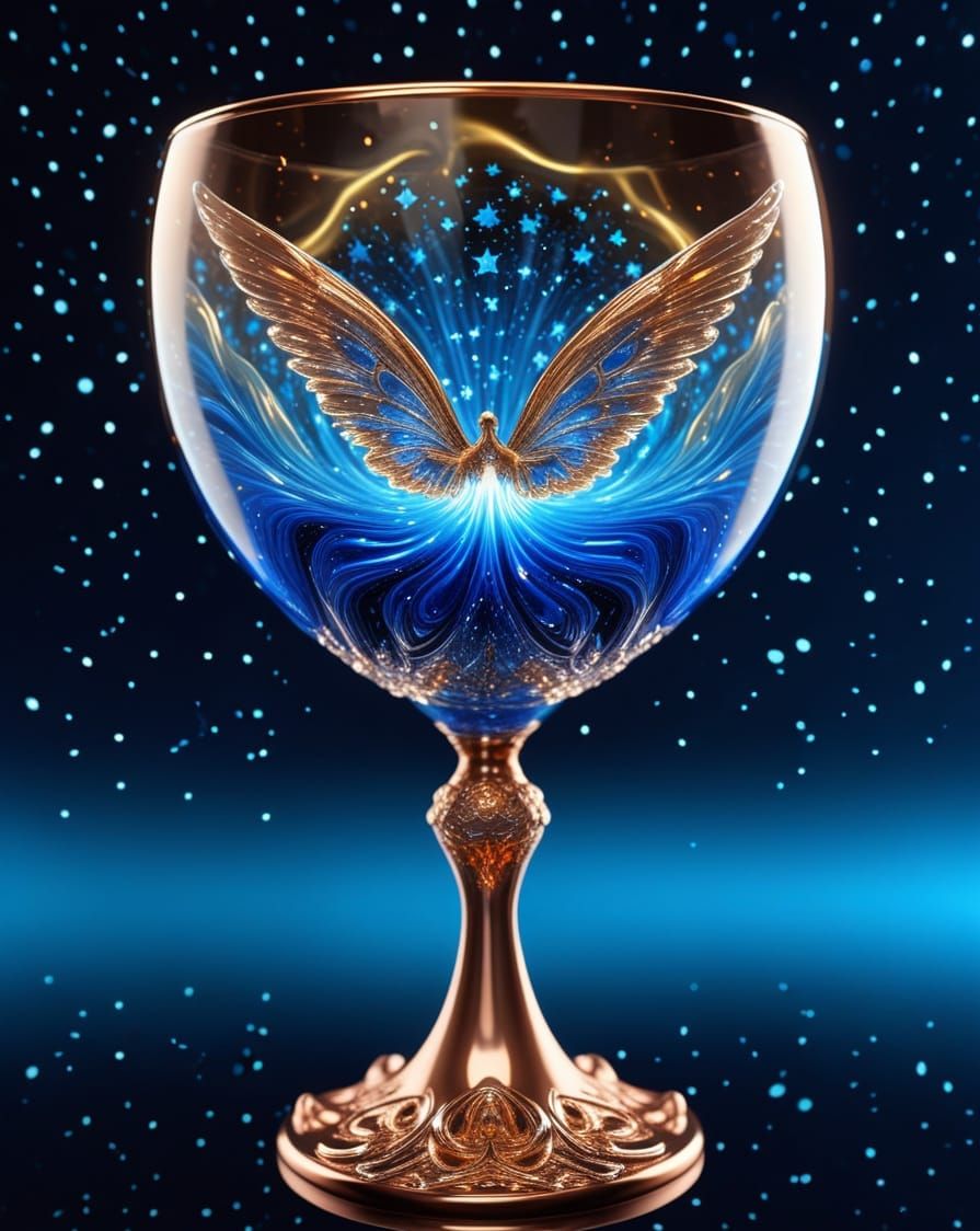 Glowwings Against an Inky-Blue Sky of Liquified Stars