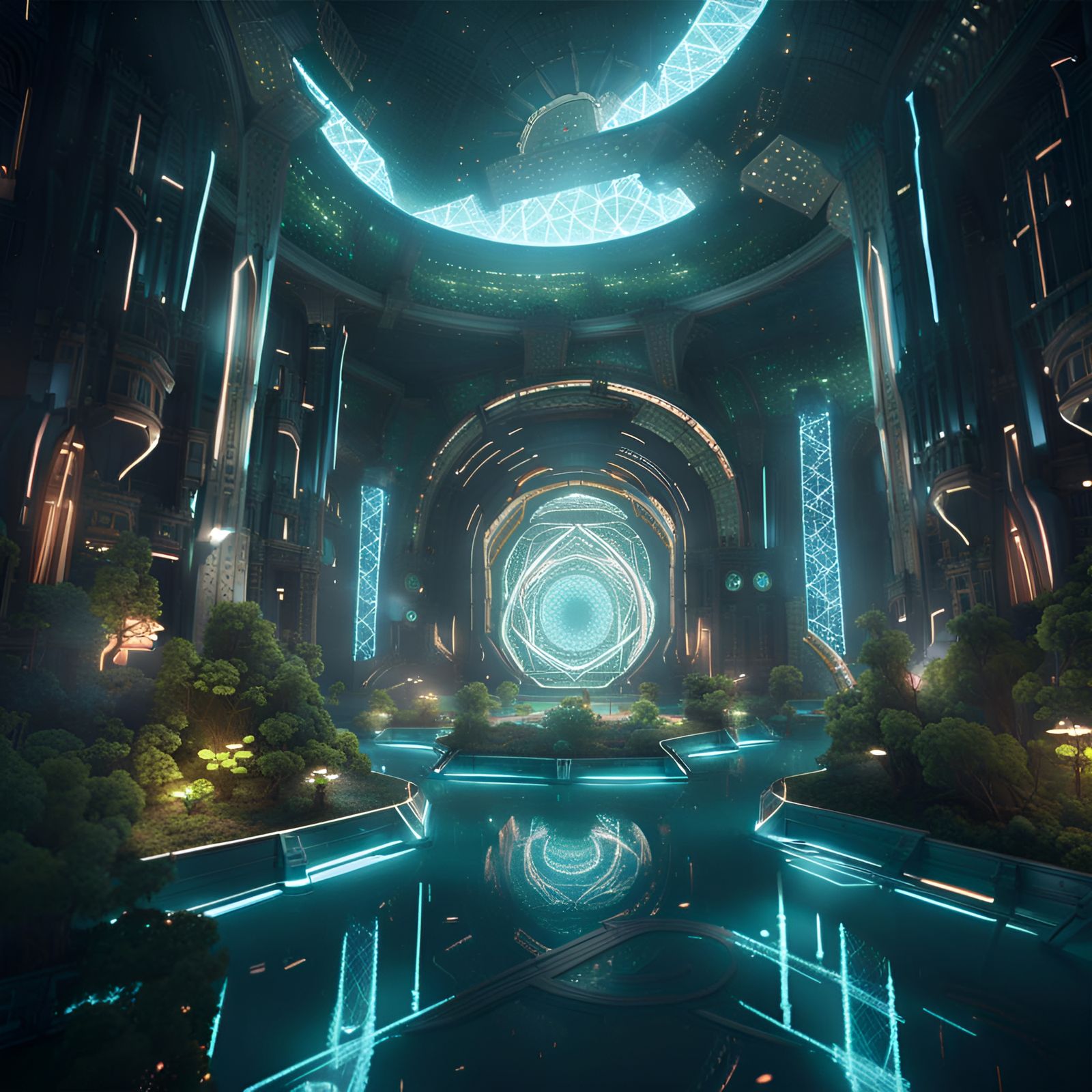 Agartha's Crystalline Towers: a Sci-Fi Dream
