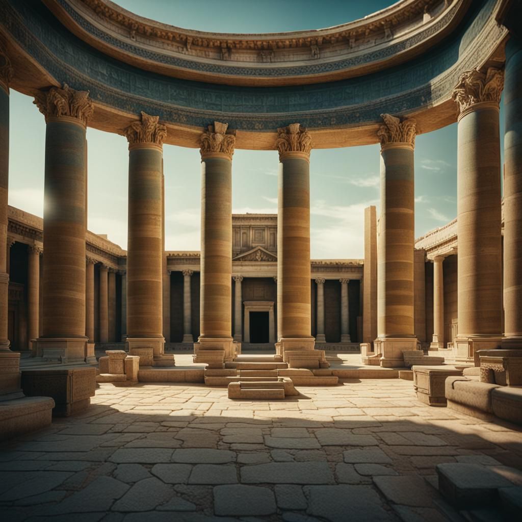 Babylonian Library in Classical Roman Style