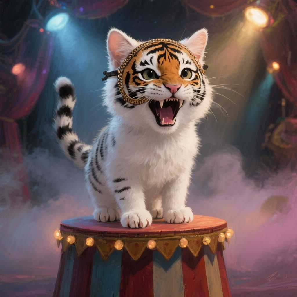 Kitten Becomes House Tiger in Surreal Digital Painting