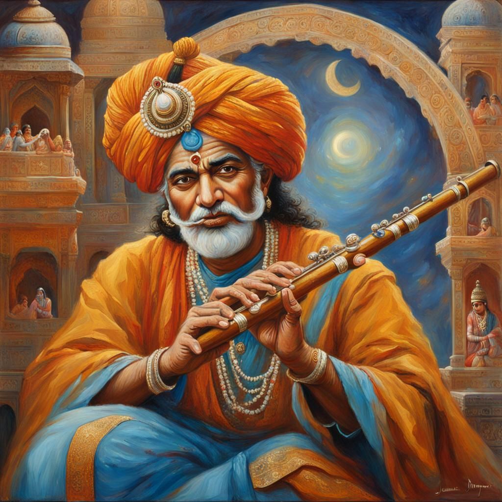 Rumi as Krishna: Oil Painting by James Gurney