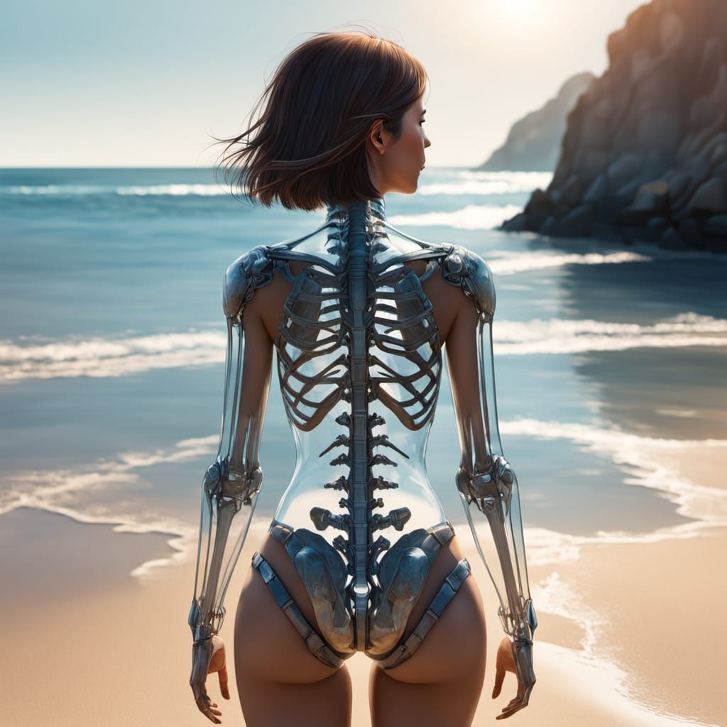 Cyborg Girl in Hyper-Realistic Digital Art