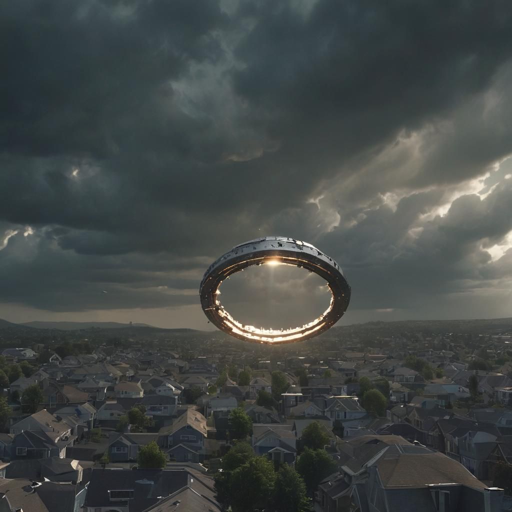 Fractured Sky Battle: Hyperrealistic Digital Art