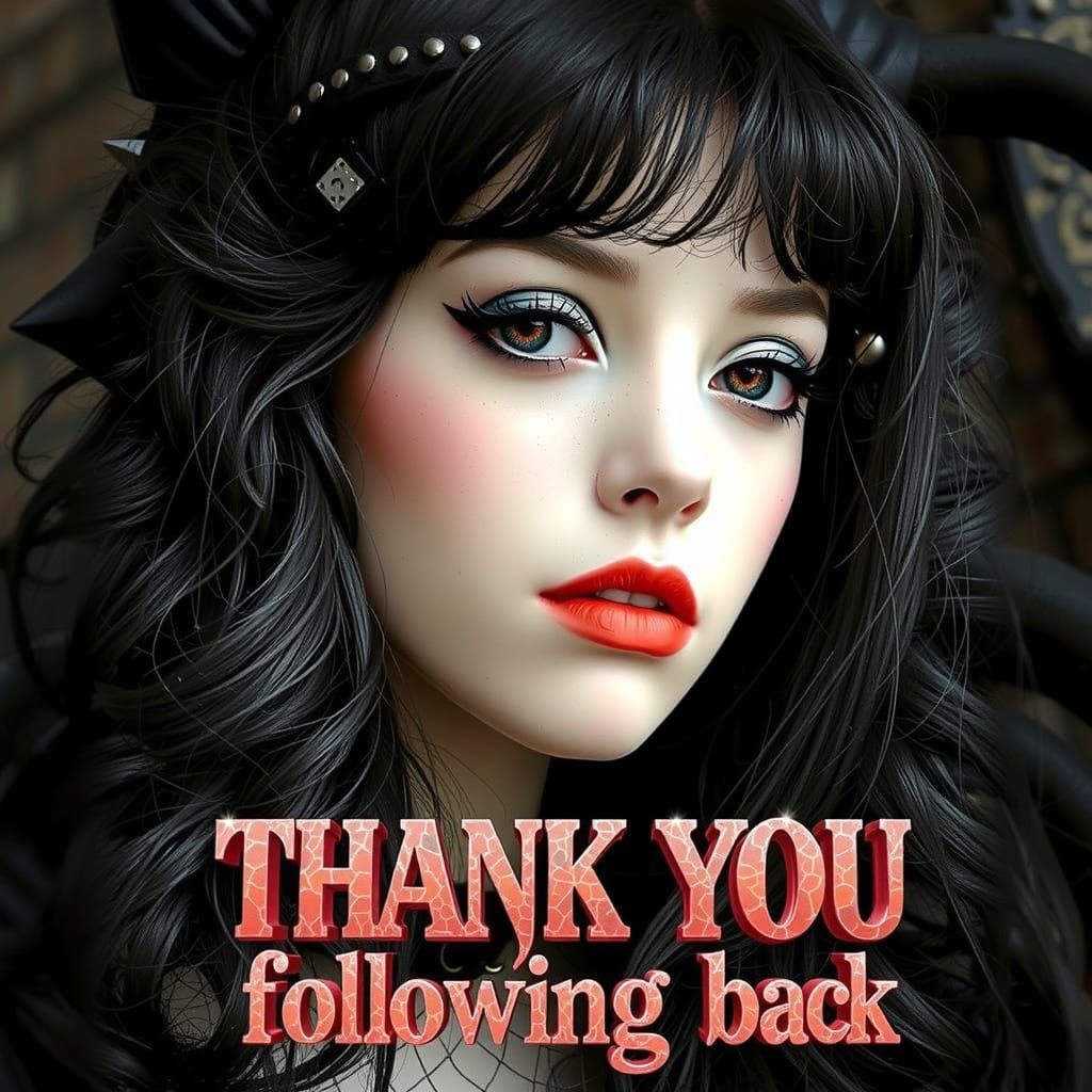 Ravishing Goth Woman with Dramatic Makeup and Hair