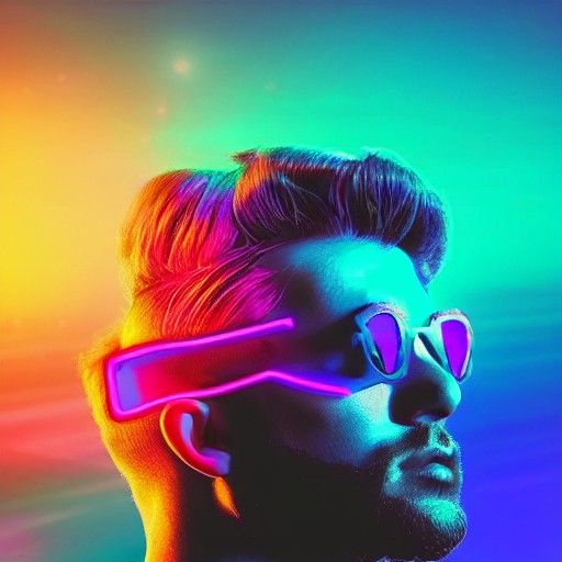 Synthwave Neon Profile Picture in Retro Style