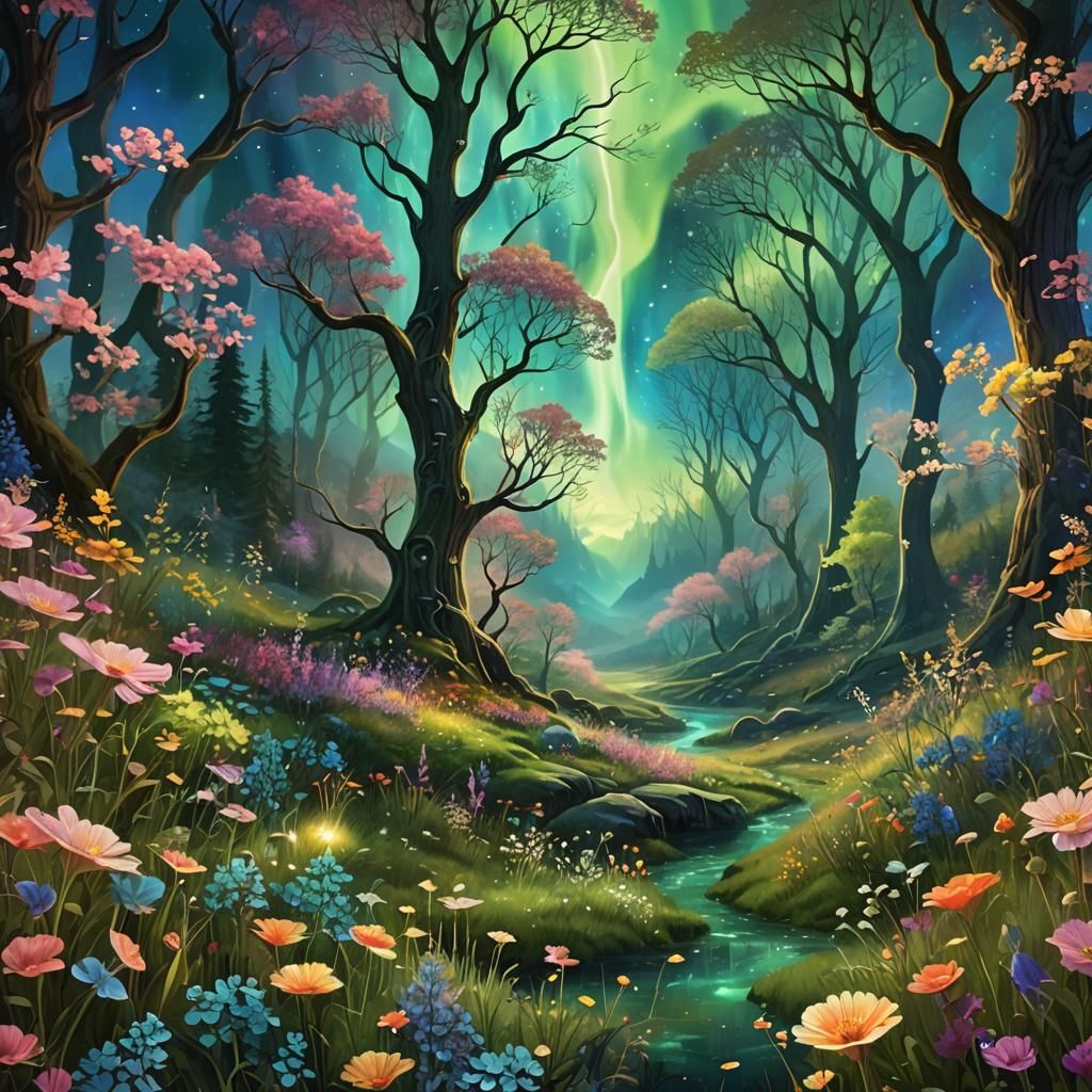 Norse Mythology: Ethereal Dance Under Aurora Borealis