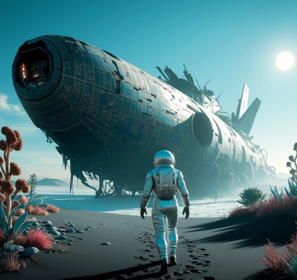 Ancient Alien Spacecraft Emerges on Distant Beach