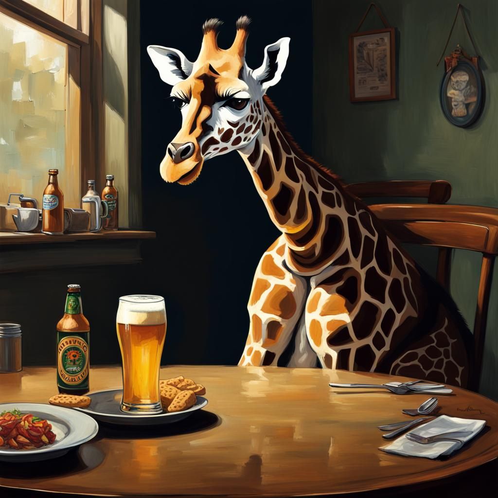 Giraffe and Cat's Sinister Meal
