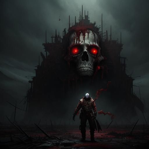 Astronaut Zombie in Dark Fantasy Wasteland