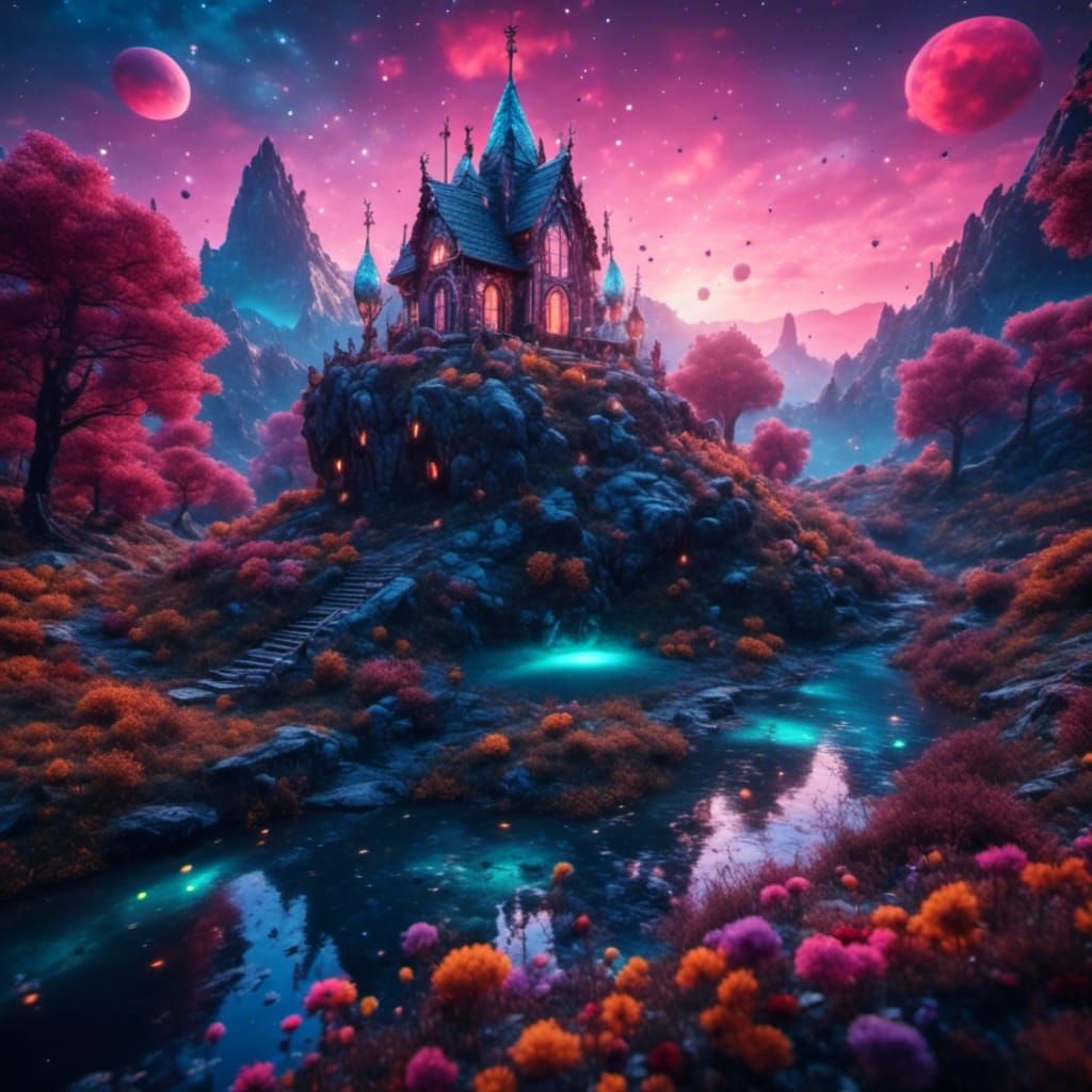 Whimsical Fairy Wonderland in Detailed Matte Painting
