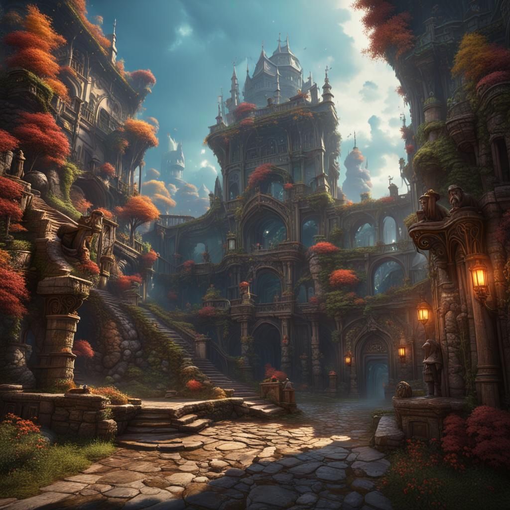 Fantastical Matte Painting with Intricate Details