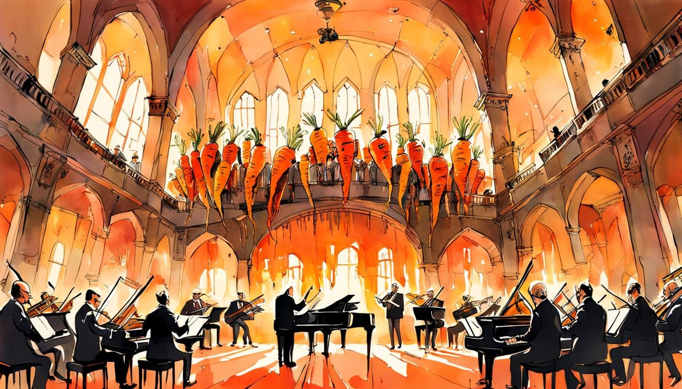 Carrots enjoying Mozarts Clarinet Carrot Concerto.