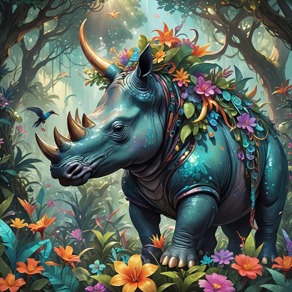 Rhino Toucan Octopus Hybrid: Fantasy Concept Art