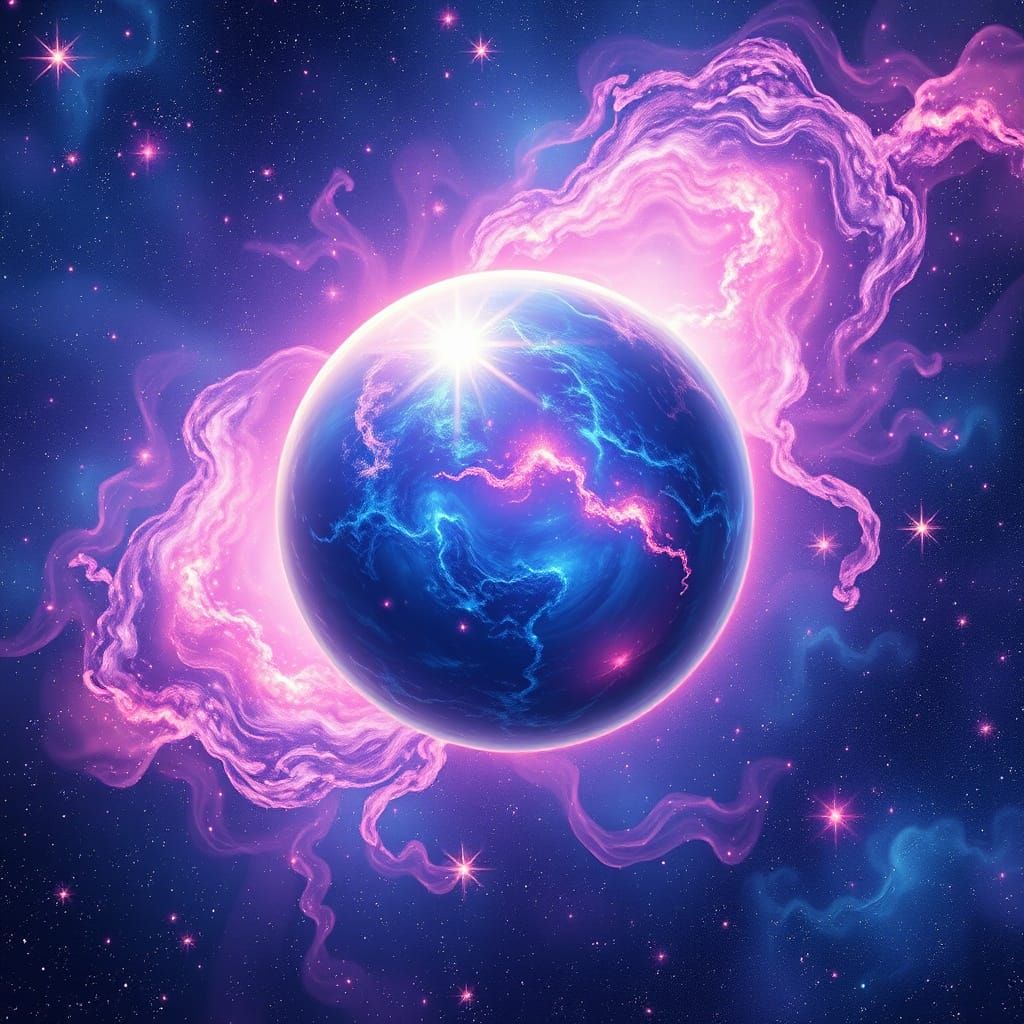 Luminescent Alien World in Vibrant Cosmic Splendor