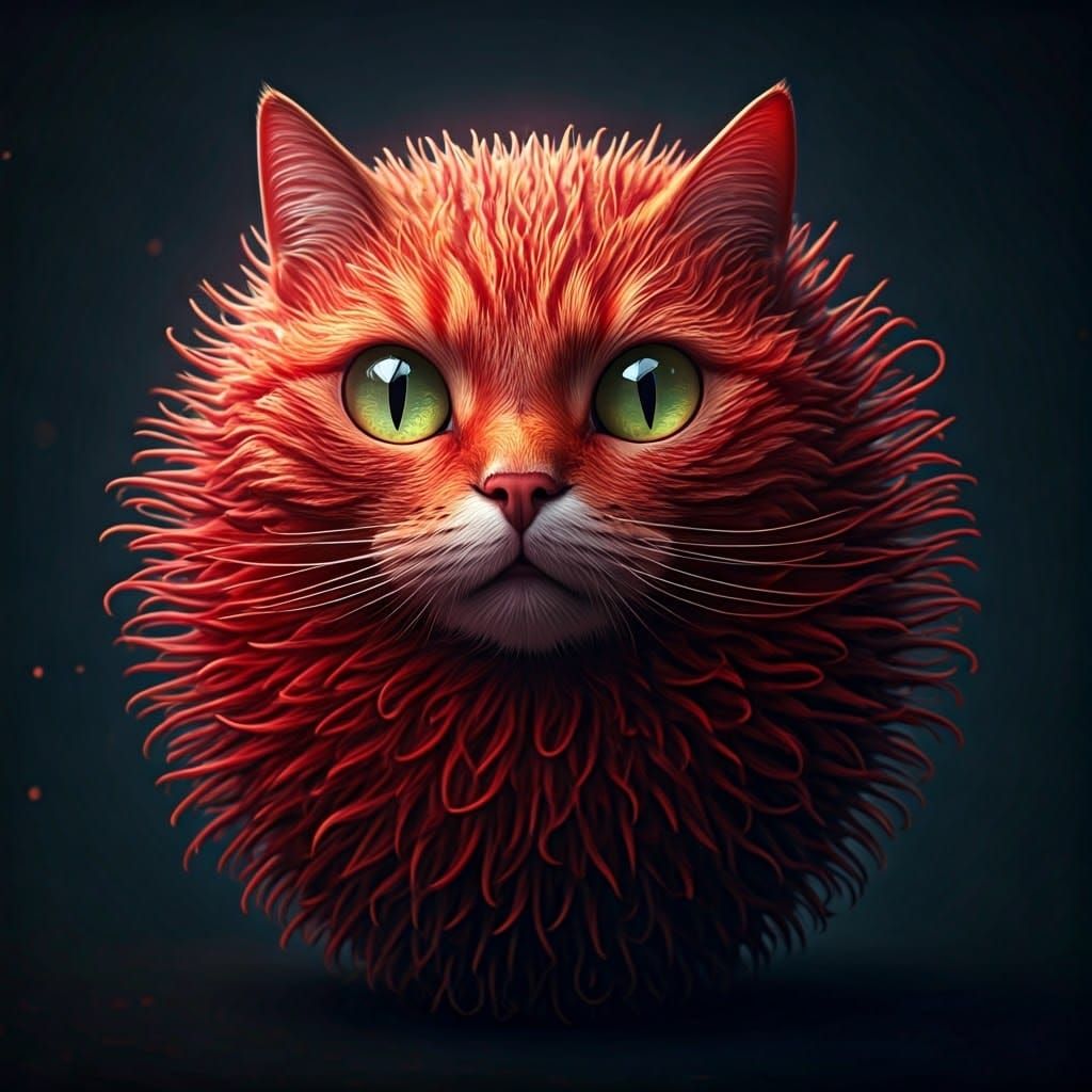 Enchanted Rambutan Cat Unfolds in Vibrant, Detailed Fantasy ...