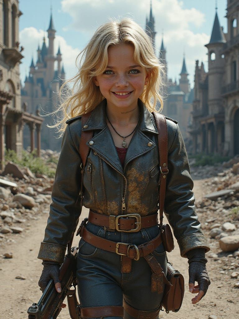 Survivor in a Ruined Disneyland Landscape