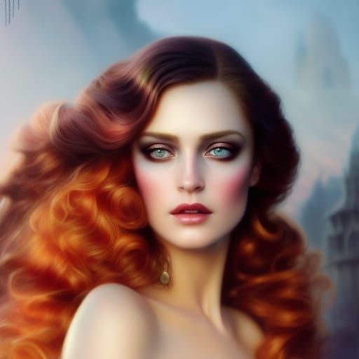 Majestic Fantasy Portrait of a Woman in Iridescent Gown