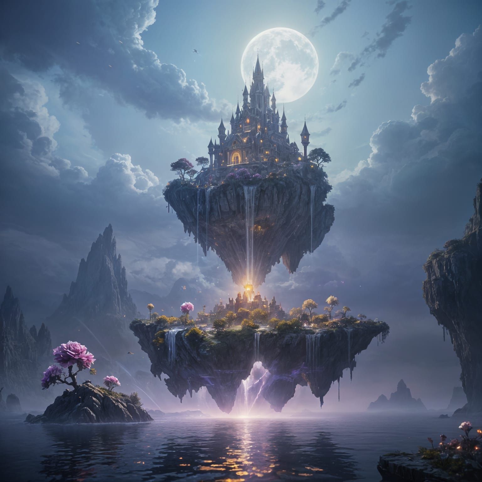 Dark Fantasy Floating Island