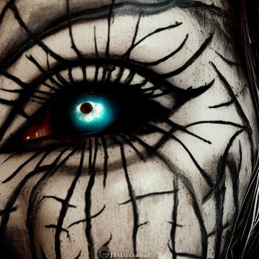 Sinister Black Metal Portrait in Hyperrealistic Style