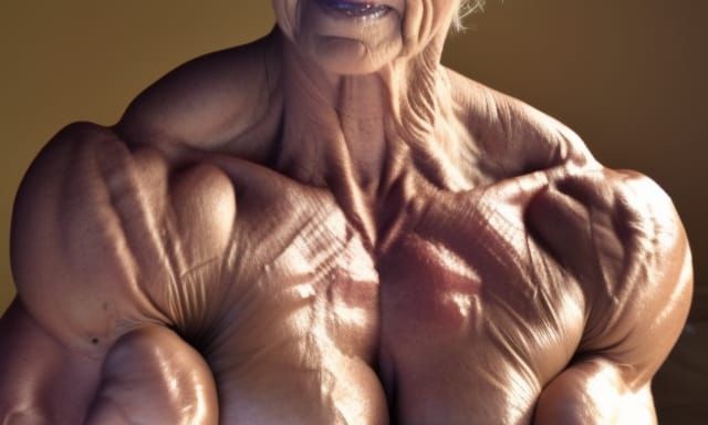 Muscular Bodybuilder Grandma with Ripped Physique