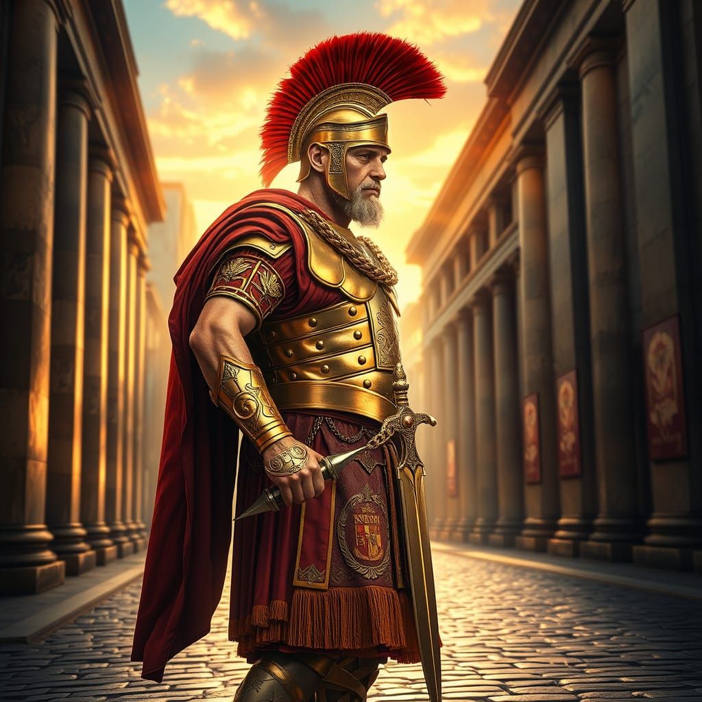 Majestic Roman Centurion Guards Ancient Rome