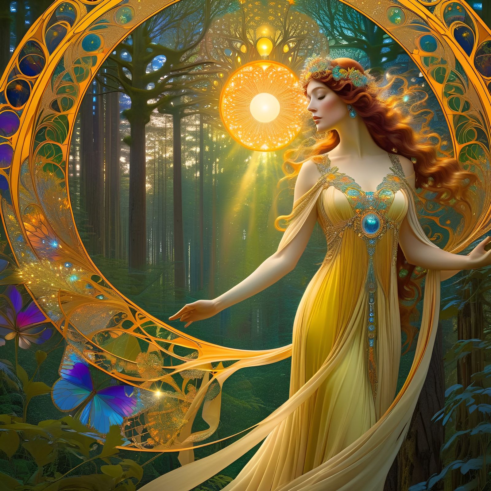 Art Nouveau Portrait: Sensual, Psychedelic, Celestial