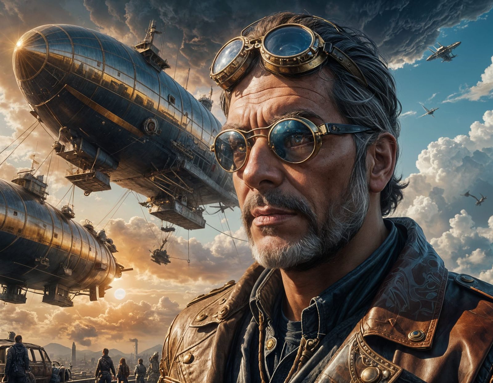 Airship Portrait with Dynamic Lighting, Detailed Digital Art