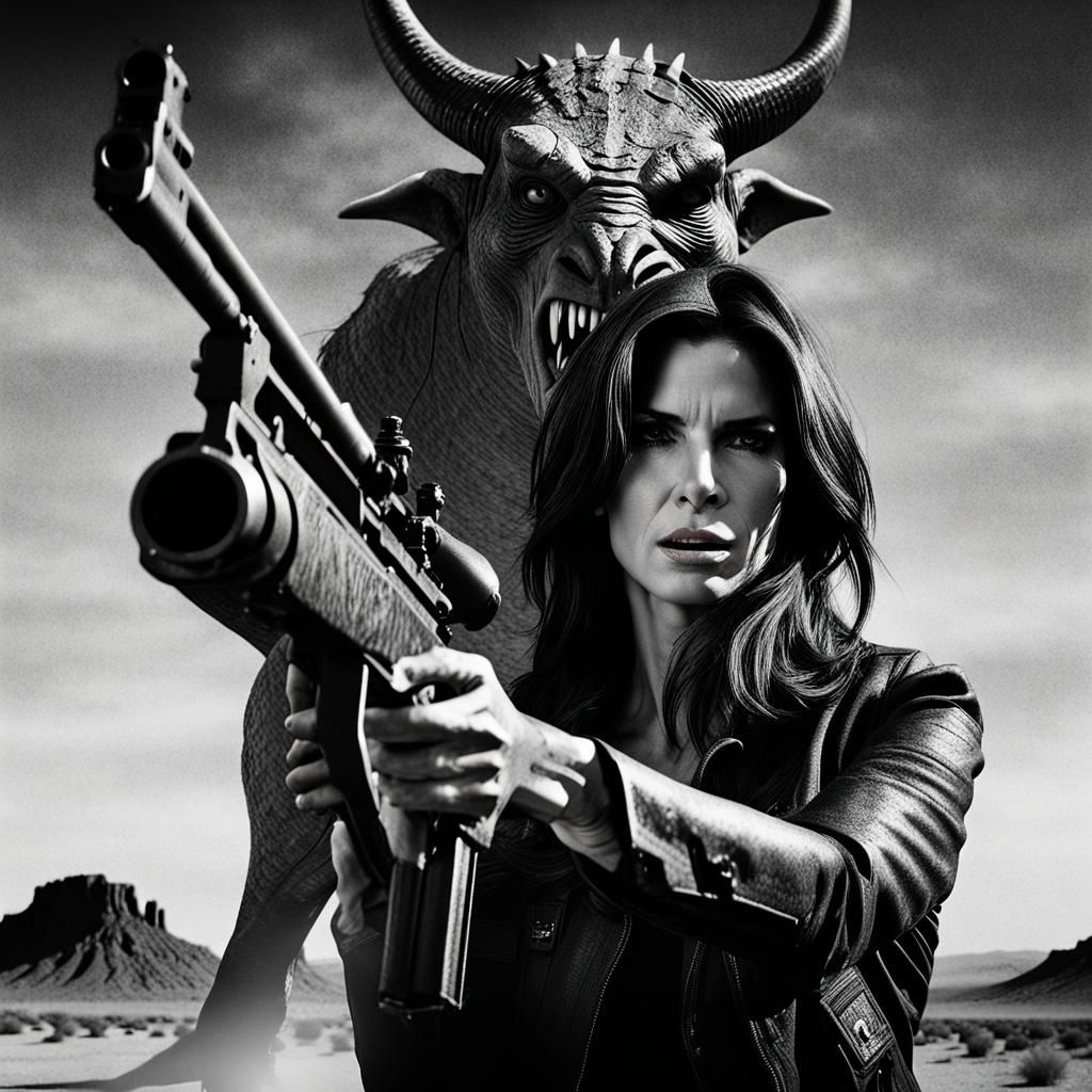 Sandra Bullock in Gritty Film Noir Movie Poster