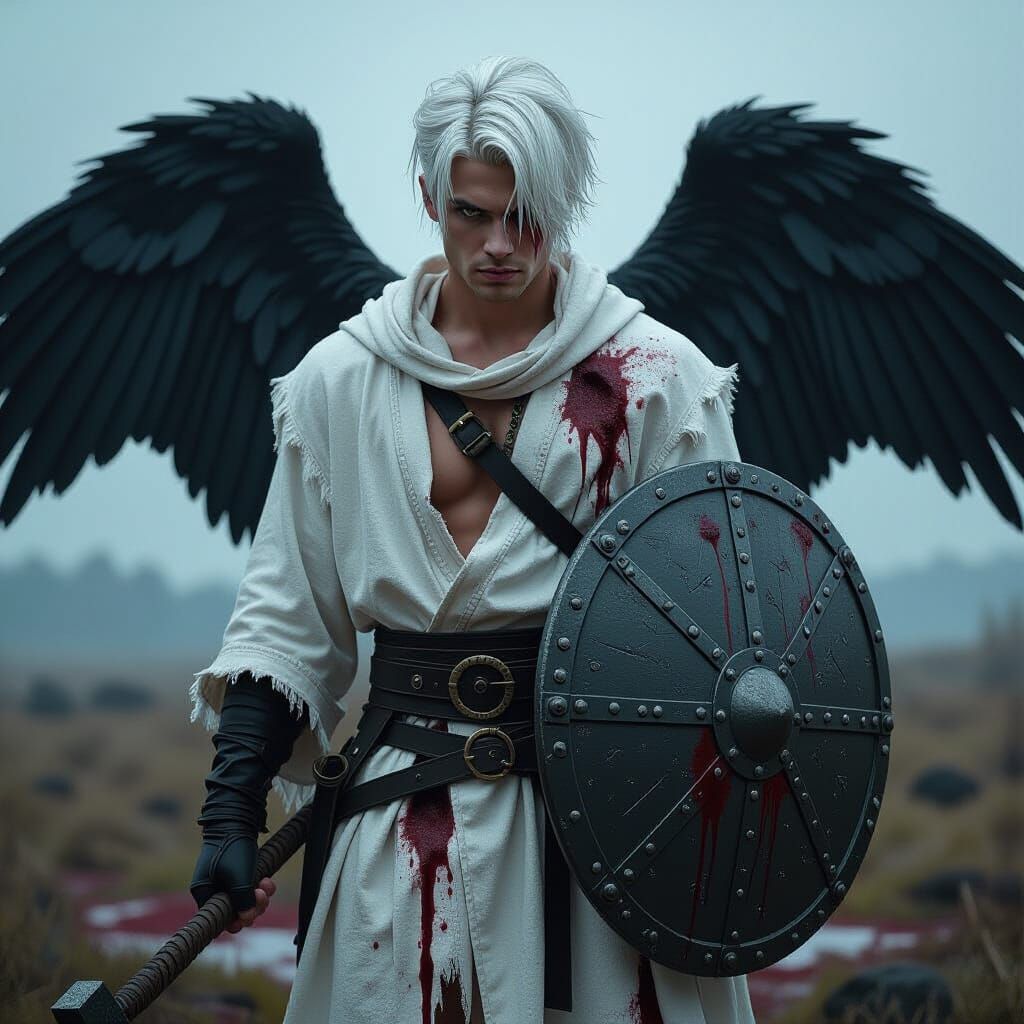 Fierce Warrior Saint in Hyper-Realistic Style