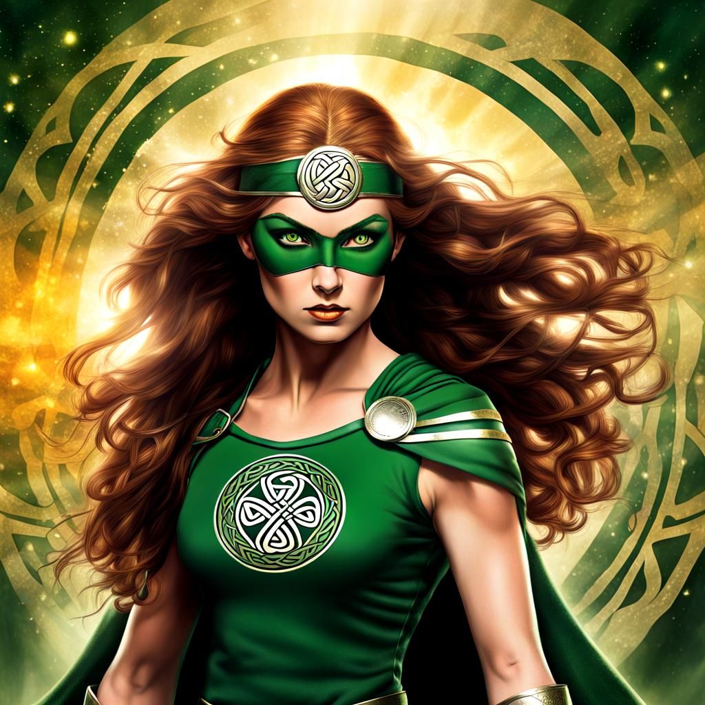 Celtic Superhero Woman: Digital Art