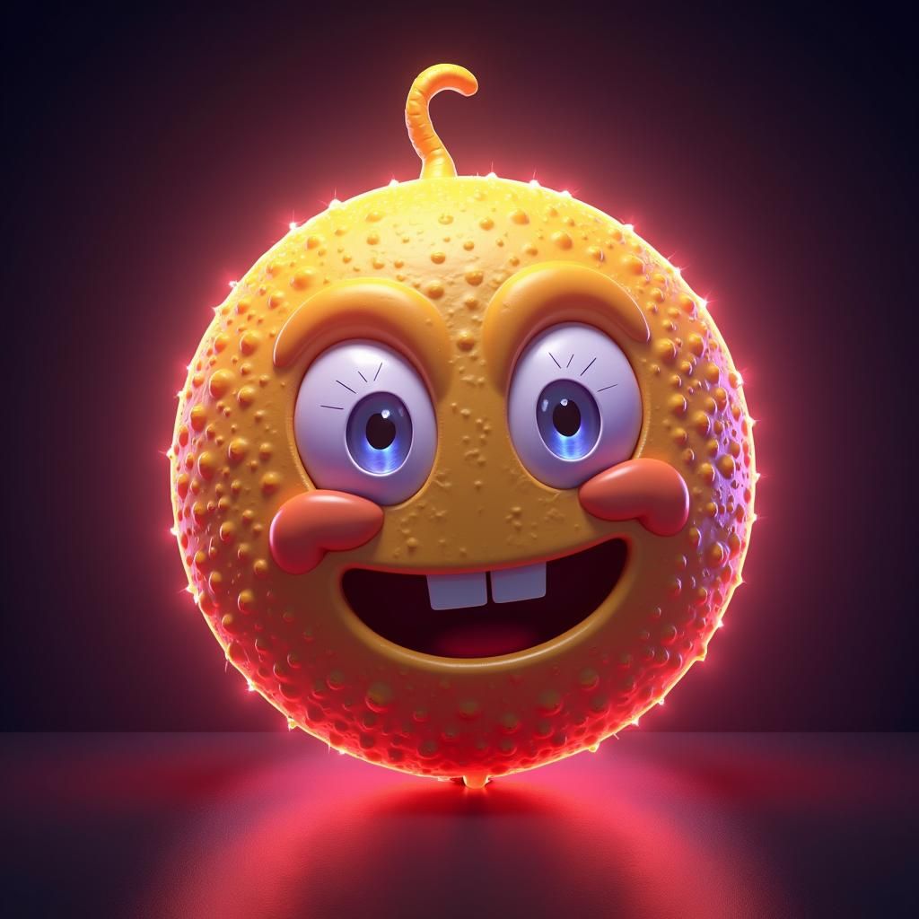 Laughing Emoji with 3D Text, Futuristic Concept Art